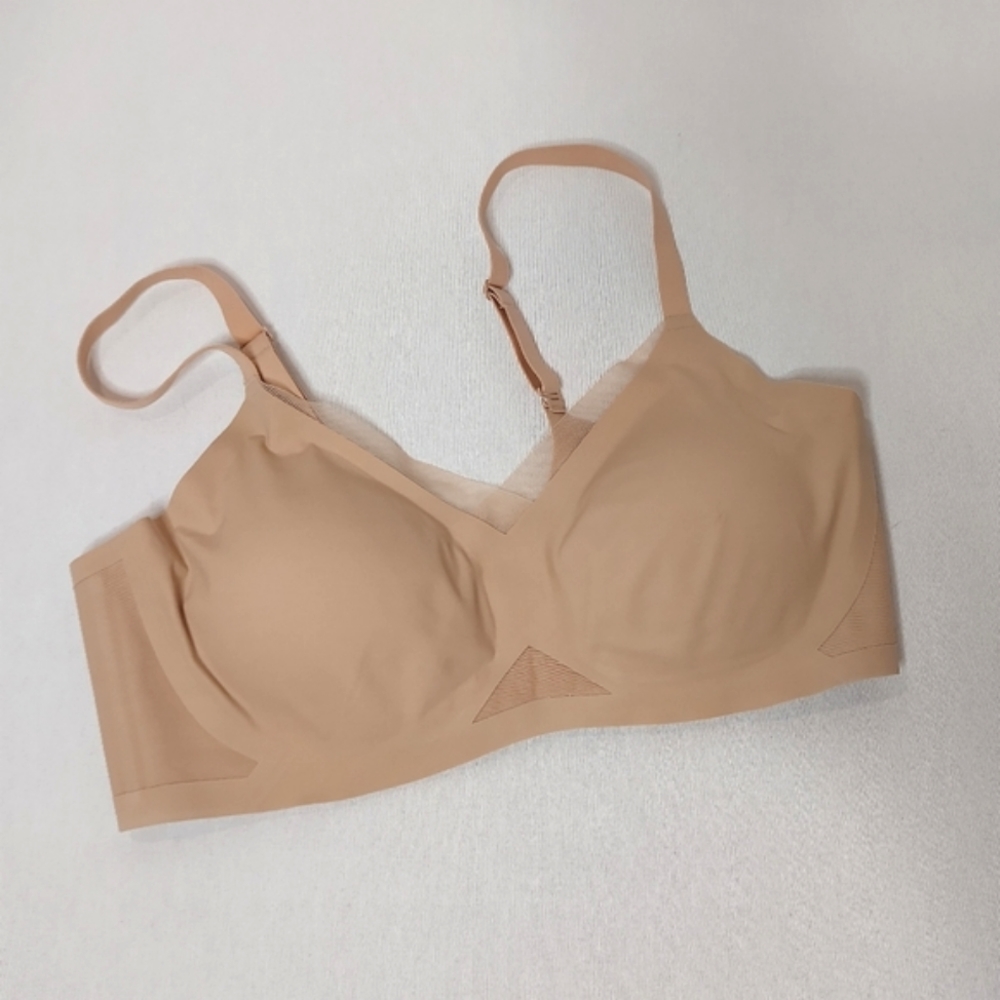 Honeylove Crossover Bra Wirefree Large Sand Beige Tan Wireless Soft Cup